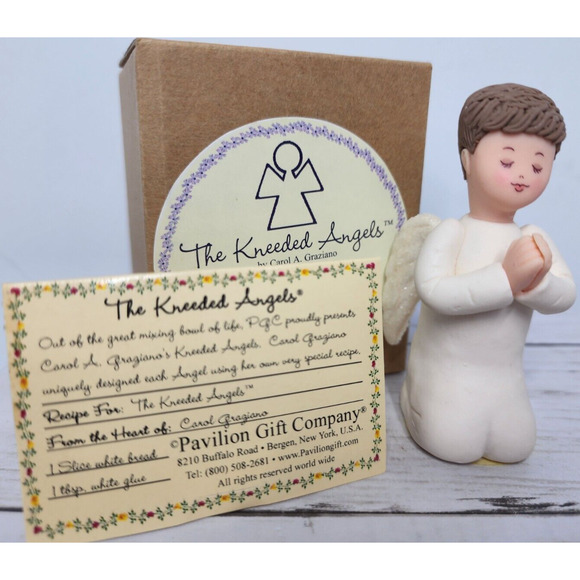 The Kneeded Angels, 'Bedtime Prayers' 3.5" Boy Angel Kneeling & Praying, New - Picture 1 of 10